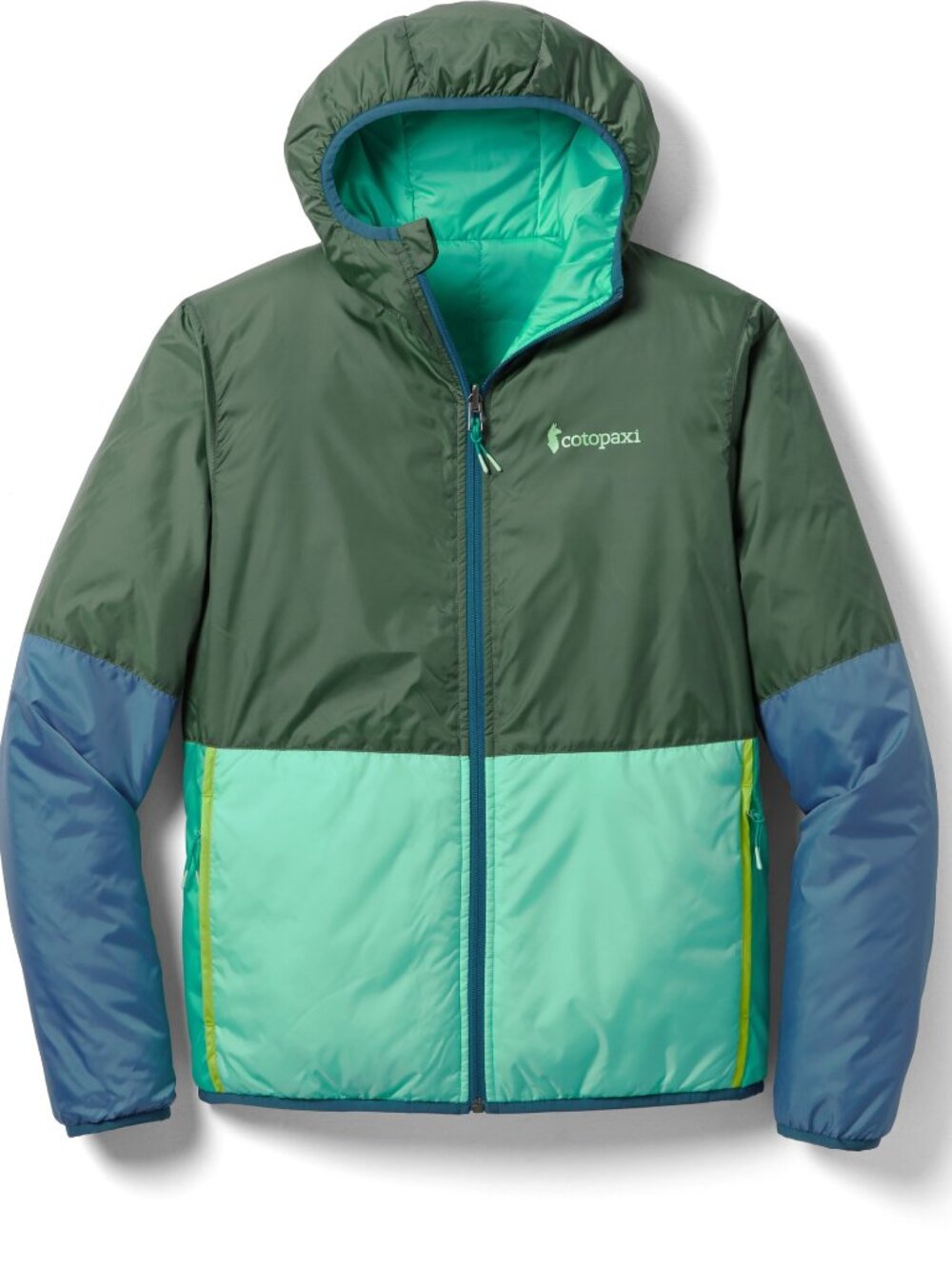 Cotopaxi Teca Calido  Women's Aqua Blue Hooded Packable Puffer Jacket